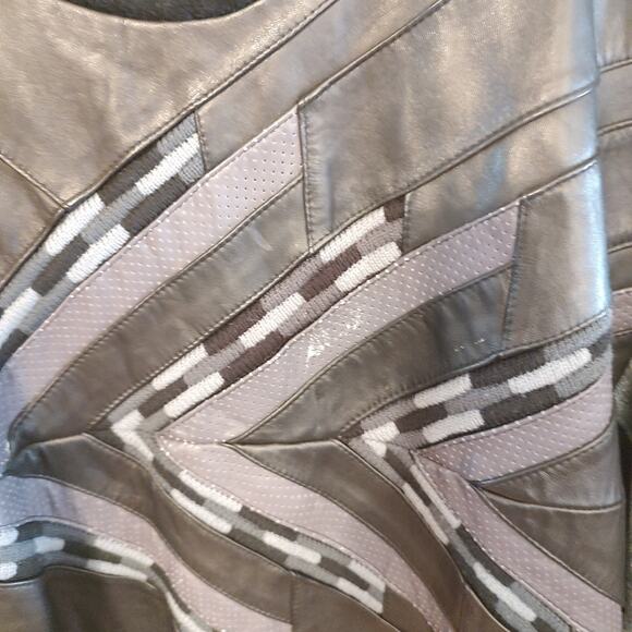 Saxony MENS Black Leather Sweatshirt Collection Size L - Picture 5 of 13